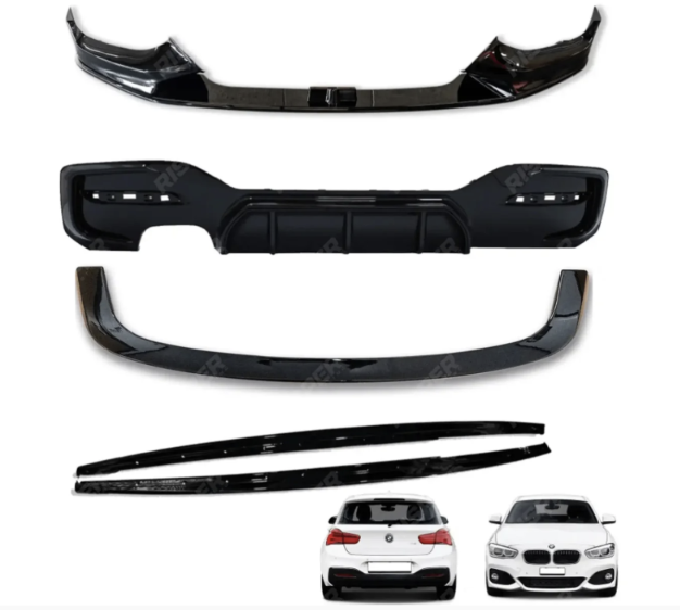 Full Aero Body Kit Diffuser 00____ In Gloss Black For BMW 1 Series LCI M Sport F20 F21 2015-2019