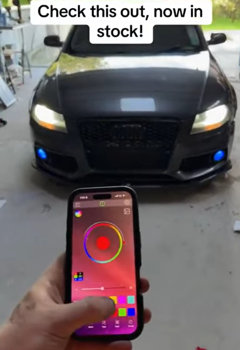 H11 LED Headlight Bulb RGB APP Control Auto Fog Light